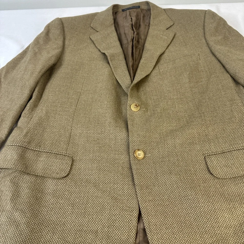 Ermenegildo Zegna Blazer EU 52C US 42R Brown 15milmil15 100%Wool Nailhead